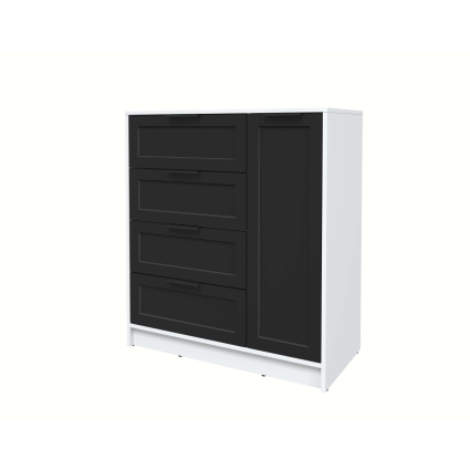 Тумба Тренд КТ-Т90 (Белый платинум ЛДСП/ Черный ЛМДФ) Ш900 В1020 Г451 Тумба Тренд КТ-Т90 (Белый платинум ЛДСП/ Черный ЛМДФ) Ш900 В1020 Г451